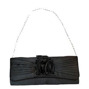 Aldo black with rose design in front purse